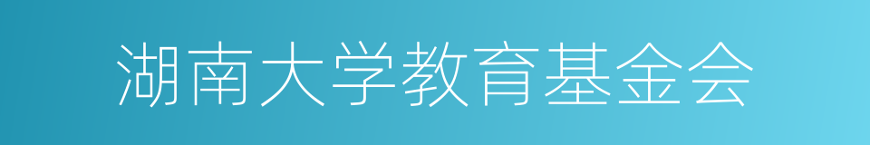 湖南大学教育基金会的同义词