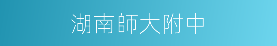 湖南師大附中的同義詞