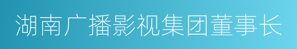 湖南广播影视集团董事长的同义词