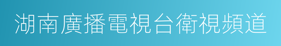 湖南廣播電視台衛視頻道的同義詞