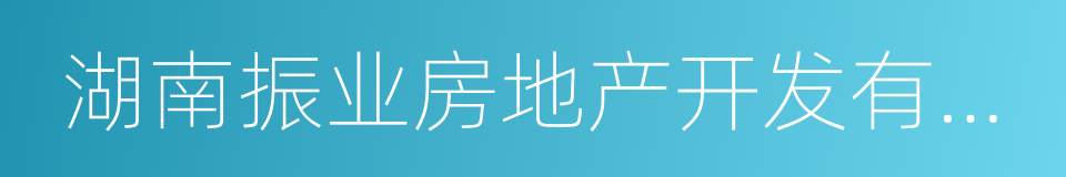 湖南振业房地产开发有限公司的同义词