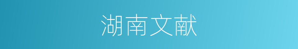 湖南文献的同义词
