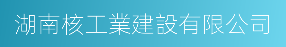 湖南核工業建設有限公司的同義詞