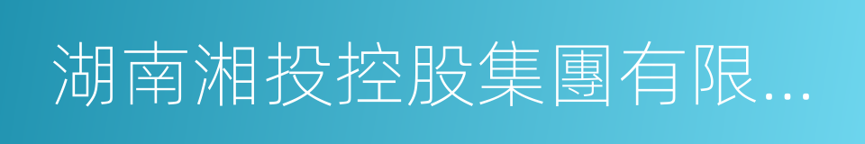 湖南湘投控股集團有限公司的同義詞