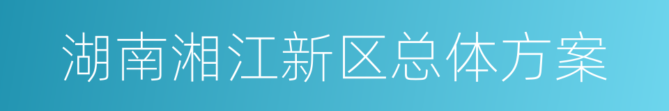湖南湘江新区总体方案的同义词