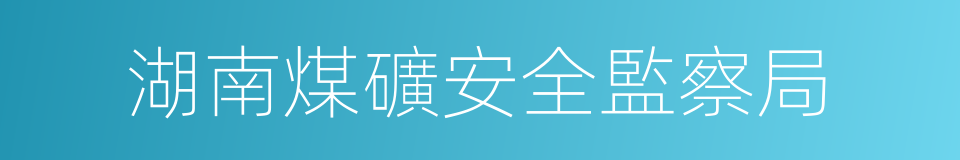 湖南煤礦安全監察局的同義詞