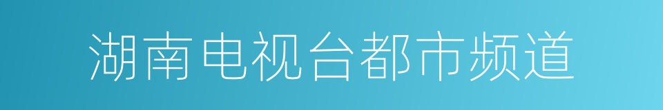 湖南电视台都市频道的同义词