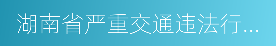 湖南省严重交通违法行为举报奖励办法的同义词