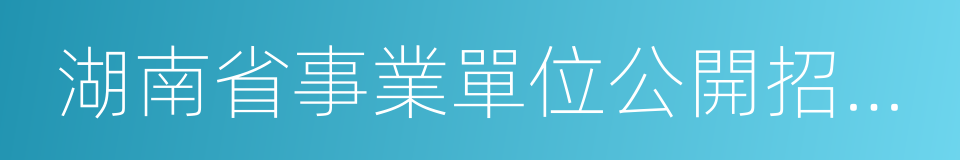 湖南省事業單位公開招聘人員報名表的同義詞