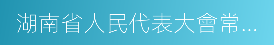 湖南省人民代表大會常務委員會的同義詞