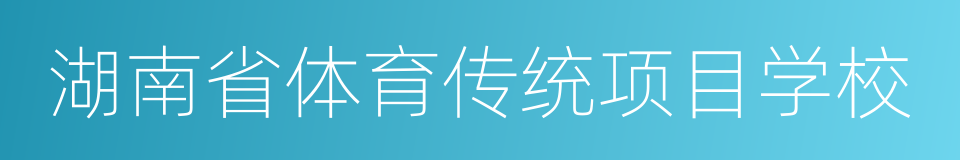 湖南省体育传统项目学校的同义词