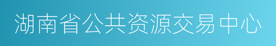 湖南省公共资源交易中心的同义词