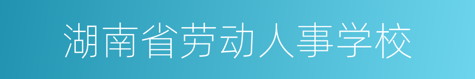 湖南省劳动人事学校的同义词