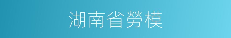 湖南省勞模的同義詞