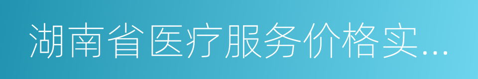 湖南省医疗服务价格实用手册的同义词