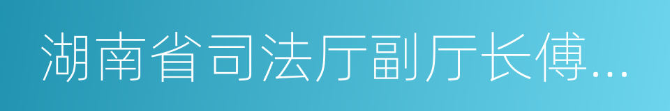 湖南省司法厅副厅长傅莉娟的同义词