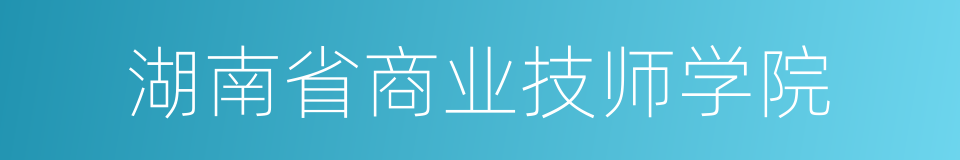 湖南省商业技师学院的同义词