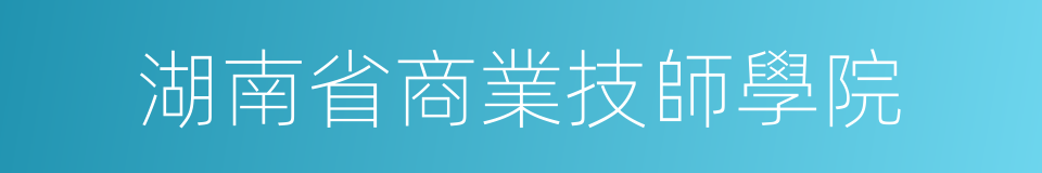 湖南省商業技師學院的同義詞