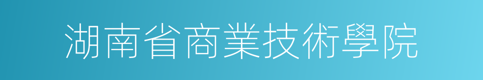 湖南省商業技術學院的同義詞