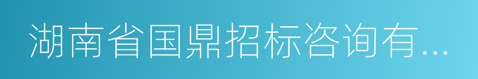 湖南省国鼎招标咨询有限公司的同义词