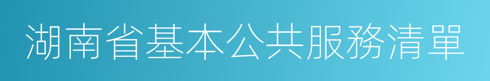 湖南省基本公共服務清單的同義詞