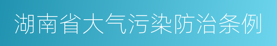 湖南省大气污染防治条例的同义词