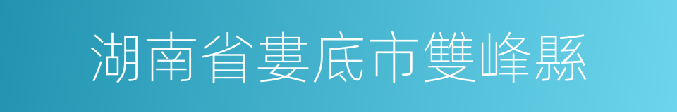 湖南省婁底市雙峰縣的同義詞