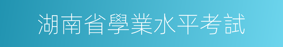 湖南省學業水平考試的同義詞