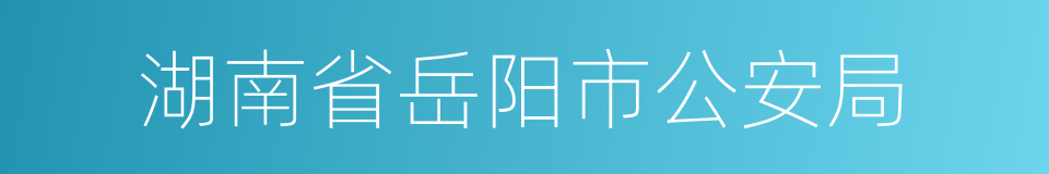 湖南省岳阳市公安局的同义词