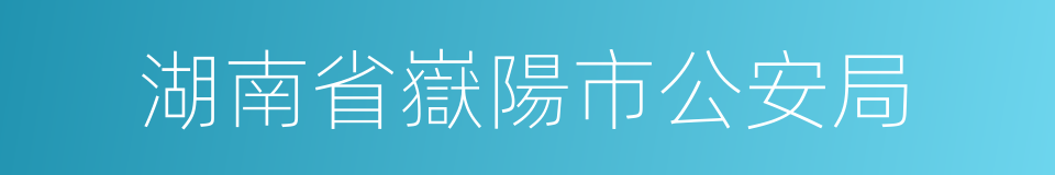 湖南省嶽陽市公安局的同義詞