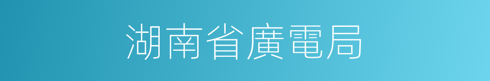 湖南省廣電局的同義詞