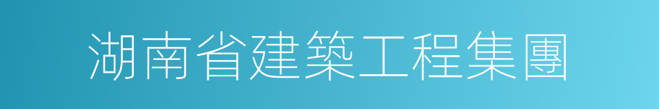 湖南省建築工程集團的同義詞