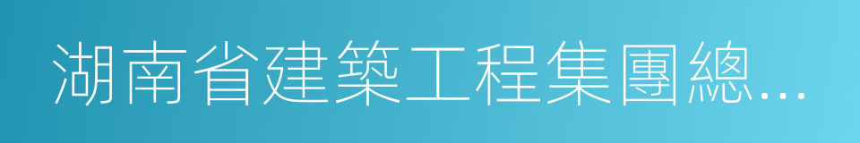 湖南省建築工程集團總公司的同義詞