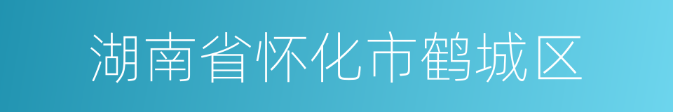 湖南省怀化市鹤城区的同义词