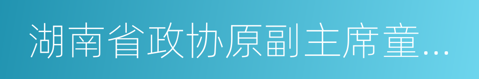 湖南省政协原副主席童名谦的同义词