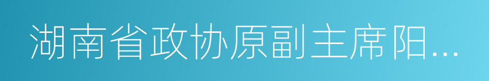 湖南省政协原副主席阳宝华的同义词