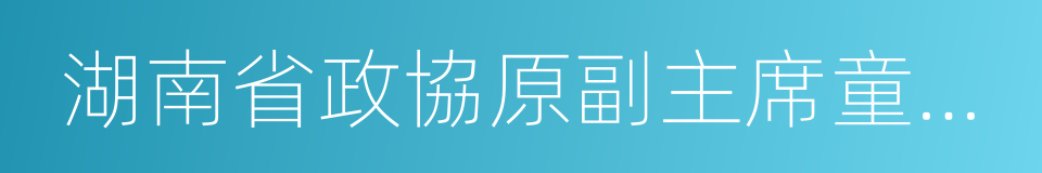 湖南省政協原副主席童名謙的同義詞