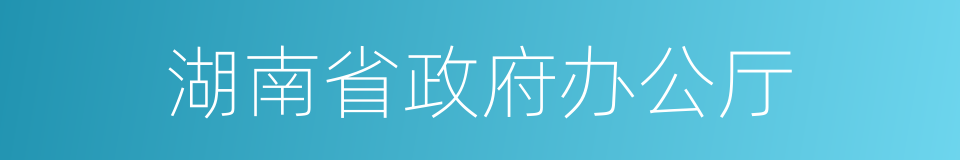 湖南省政府办公厅的同义词