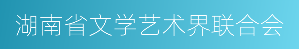 湖南省文学艺术界联合会的同义词