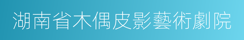 湖南省木偶皮影藝術劇院的同義詞