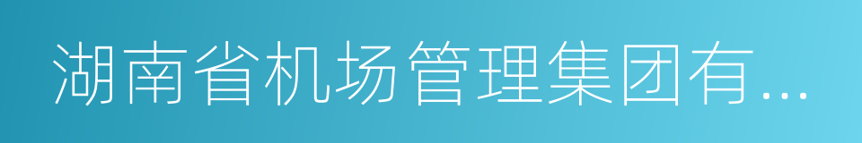 湖南省机场管理集团有限公司的同义词