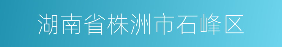 湖南省株洲市石峰区的同义词