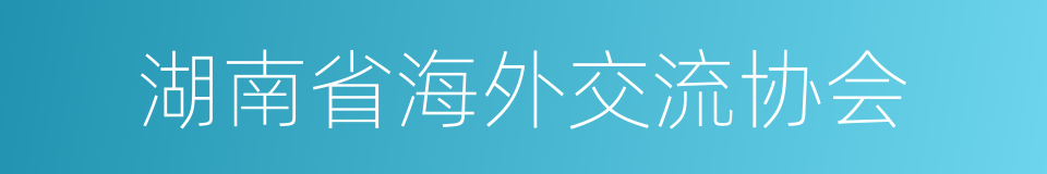 湖南省海外交流协会的同义词