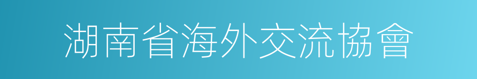 湖南省海外交流協會的同義詞