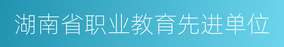 湖南省职业教育先进单位的同义词