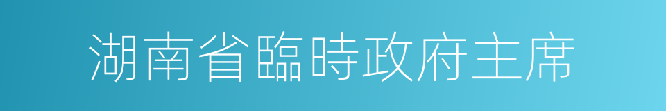 湖南省臨時政府主席的同義詞