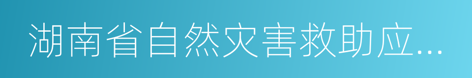 湖南省自然灾害救助应急预案的同义词