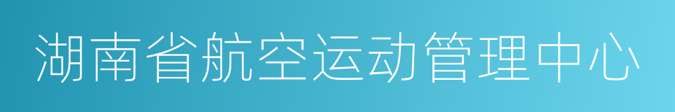 湖南省航空运动管理中心的同义词