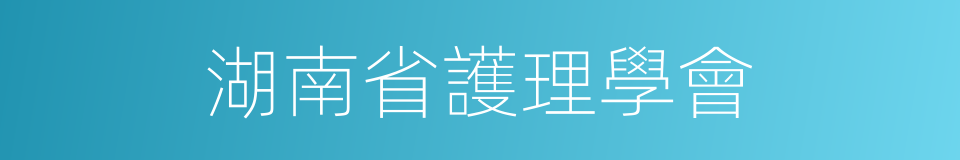 湖南省護理學會的同義詞