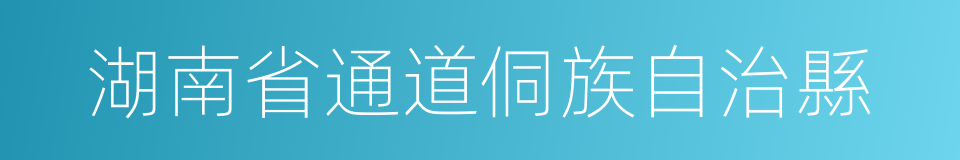 湖南省通道侗族自治縣的同義詞